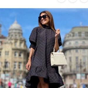 Elegant Black Quilted Dress